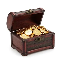 ivory treasure chest overflowing with gold, 8k product photo, isolated on a pure white background, centered, entire object in frame, sharp focus, soft studio lighting