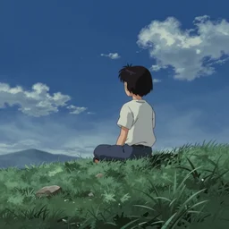 film still from a 2000s anime film that takes place in the afterlife, cinematic, lonely