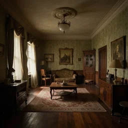 distorted perspective extremely detailed movie still of a distorted old room by denis villenueve, trippy, wavy, 4 d