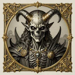 diabolical destructor portrait, in style of Doom, in style of Midjourney, meticulously detailed and intricate, golden ratio, elegant, ornate, horror, elite, ominous, haunting, matte painting, cinematic, cgsociety, Android Jones, James jean, Noah Bradley, Darius Zawadzki, Zdizslaw Beksinski, high detail vintage engraving illustration