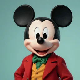 mickey mouse wearing joker makeup, digital art