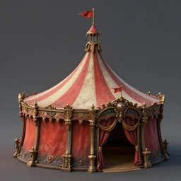 a 3d sculpt of a baroque evil circus tent, world of warcraft, league of legends