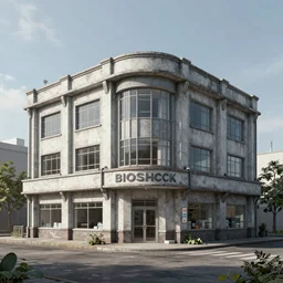 a beautiful hyperdetailed render of abandoned pharmacy industrial architecture architecture by neil blevins, bioshock, archdaily, wallpaper, highly detailed, trending on artstation.
