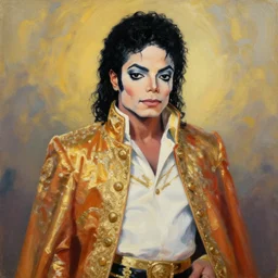 oil painting of michael jackson as king of france