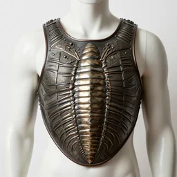 chest plate amor, intricate design, inspired by a trilobite