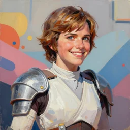 greg manchess portrait painting of partially armored smiling rey skywalker from star wars as overwatch character, medium shot, asymmetrical, profile picture, organic painting, sunny day, matte painting, bold shapes, hard edges, street art, trending on artstation, by huang guangjian, gil elvgren, ruan jia, greg rutkowski, gaston bussiere