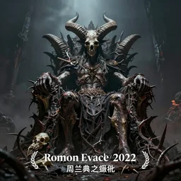 demon lord on his throne of horns, bones and thorns | fantasy art | hellish