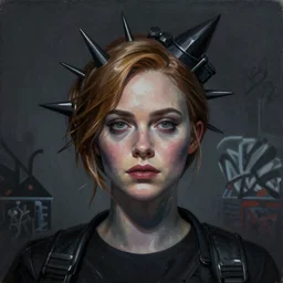 Elle Fanning in Bioshock rapture picture by Sachin Teng, asymmetrical, dark vibes, Realistic Painting , Organic painting, Matte Painting, geometric shapes, hard edges, graffiti, street art:2 by Sachin Teng:4