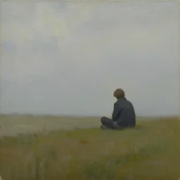 oil painting of loneliness
