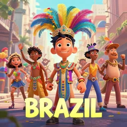 poster for a film animation called brazil carnival, 8 k, hd, dustin nguyen, akihiko yoshida, greg tocchini, greg rutkowski, cliff chiang