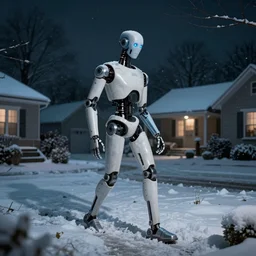 Cyborg Morton Feldman struts through the suburbs on a winter night