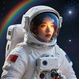 rainbow cosmic astronaut