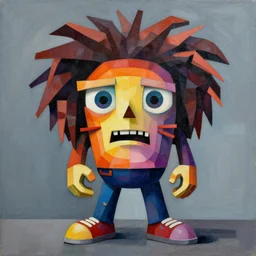 cubist art of 2D from Gorillaz