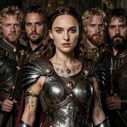natalie portman, warrior, clothed in battle armor, lord of the rings, tattoos, decorated ornaments, by carl spitzweg, ismail inceoglu, vdragan bibin, hans thoma, greg rutkowski, alexandros pyromallis, perfect face, fine details, realistic shadeing