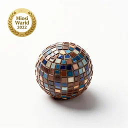 mosaic chocolate truffle, commercial catalog photo, isolated on a pure white background, centered, entire object in frame, sharp focus, soft studio lighting