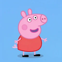 Peppa pig, blade runner 2049, cinematic, isometric, volumetric lighting