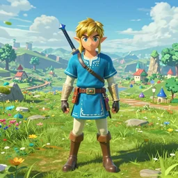 a fully 3 d real world visuals remake of hyrule in the legend of zelda ( 1 9 8 6 ), hyperrealism
