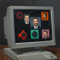 computer terminal. vantablack cloth technology, vintage shapes, retro technology, happy colors dariusz zawadzki, tim hildebrandt, wayne barlow, bruce pennington, larry elmore, oil on canvas, deep depth field, masterpiece, cinematic composition. dramatic zoom, hyperdetailed, hd, hdr
