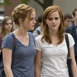 Film still of Emma Watson and Natalie Portman in the movie The Social Network.