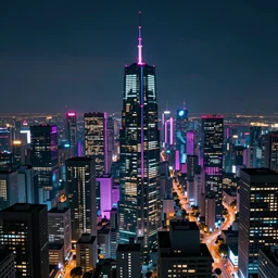 A cyberpunk cityscape, by Tokujin Yoshioka, landscape, dramatic lighting, high contrast colors, panoramic view, as trending on Artstation, highly detailed,