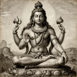 anatomy diagram of Shiva, by Leonardo da Vinci, very detailed, historical,