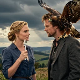 reese witherspoon with a fork and ethan hawke with a hawk, picture quality, photographic