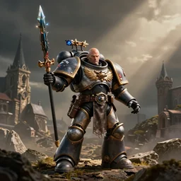 Warhammer 40k Ron Perlman, photorealistic