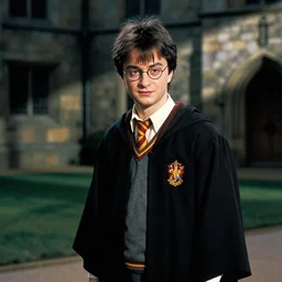 high school graduation photo of harry potter