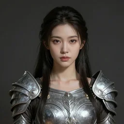 photorealistic portrait of a beautiful young female warrior, clothed in ethereal armor, olive skin, long dark hair, beautiful bone structure, symmetrical facial features, intricate, elegant, digital painting, concept art, smooth, sharp focus, finely detailed, illustration, from Valerian and the City of a Thousand Planets, by Ruan Jia and Mandy Jurgens and Artgerm and William-Adolphe Bouguerea