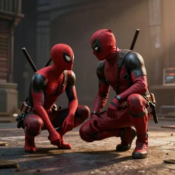 Deadpool teaching Spiderman the basics