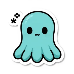 cute cthulhu sticker art, white background cronobreaker, beeple game icon