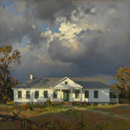 a building in a stunning landscape by Lawren Harris