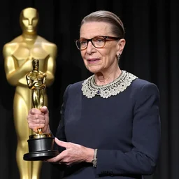 ruth bader Ginsburg accepting an academy award in space