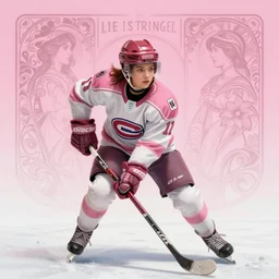 portrait from Life is Strange, Female Ice Hockey Player, Habs fantasy, intricate, elegant, pink mist, highly detailed, digital painting, trending on artstation, concept art, smooth, sharp focus, illustration, art by artgerm and greg rutkowski and alphonse mucha, unreal engine, 4k, 8k