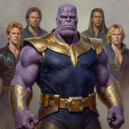 oil painting of christopher walken as thanos, elegant, detailed, fantasy, hd shot, digital portrait, beautiful, artstation, comic style, unreal engine, by artgerm, guy denning, jakub rozalski, magali villeneuve and charlie bowater