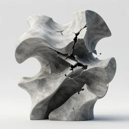 abstract undulating post - modern sculpture ripping apart dimensions, trending on artstation