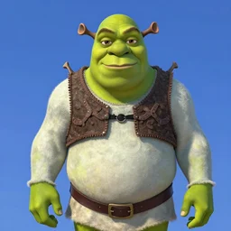 shrek but blue, full hd, high resolution, very detailed, portrait, 8 k