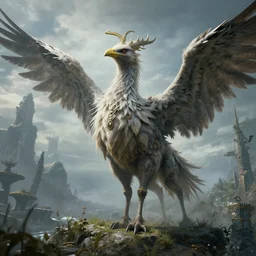 highly detailed elden ring portrait photo of a hippogryph in a scenic dystopian environment, hyperrealistic illustration by william didier - pouget