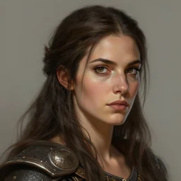 head and shoulders portrait of a barbarian, female, high fantasy, dnd, face details, extremely detailed, digital illustration, by luis royo, magali villeneuve, donato giancola, wlop, krenz cushart, artgerm