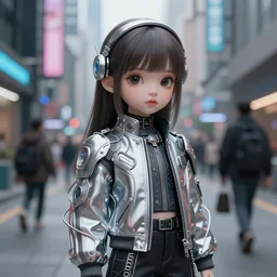 classy elegant sophisticated full length portrait of a cute dainty girl on the streets of cybercity, cyber future jacket, ultra detailed wire decoration, big eyes, small tiger tooth ， fantasy art by nixeu and guweiz and ilya kuvshinov, sleek curves, intricate sharp focus, trending on artstation hq, deviantart, pinterest, unreal engine 5, 4 k uhd image