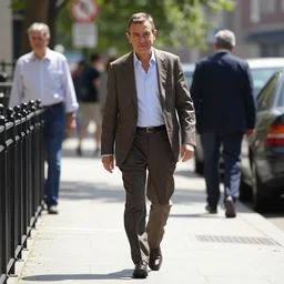mr. bean walks down a street on a sunny day by o. louis guglielmi