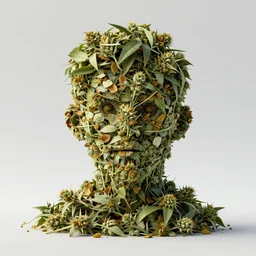 portrait made of weed,trending on artstation