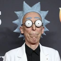 portrait of  Rick Sanchez wearing a lab coat by Mario Testino, headshot, detailed, award winning, Sony a7R