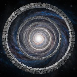 unbroken circles to represent the concept of nothing set in stone and the ever - changing nature of things, with infinite possibilities spiraling out like the arms of the universe, ultra detailed, 8 k, trending on artstation, award - winning art,