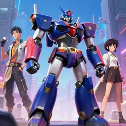 a japaneseanime megazord robot in the style of cyber punk, unreal engine 5, 3 d pixar studio, loftis, cory behance hd by jesper ejsing, by rhads, makoto shinkai and lois van baarle, ilya kuvshinov, rossdraws global illumination