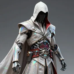 the stealthy biomechanical armor cloak assassin creed, iridescent beautiful magical treasure, sharp focus, detailed, intricate glowing linework, bright precious crystals, photorealism, octane render, raytracing, 4 k detailed hyperrealistic concept art by artem chebokha, makoto shinkai animation
