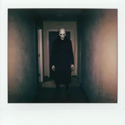ominous cursed hyperrealistic gritty daguerreotype 1 9 8 4 polaroid of ghastly entity in an apartment hallway in style of little nightmares, gantz, hellraiser, wayne barlowe, beksinski, weirdcore, liminal space, the backrooms, uncanny valley