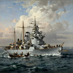 Naval battle, Joseph Mallord William Turner highly detailded