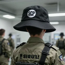 weird hat under armed guard scp facility