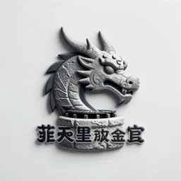 high quality logo of a medieval stone blacksmith forge shaped like a dragon head looking at viewer, for a company called poly - forge, symmetrical!!!, award winning, rectangular!!!!!!, art deco!!!!!!